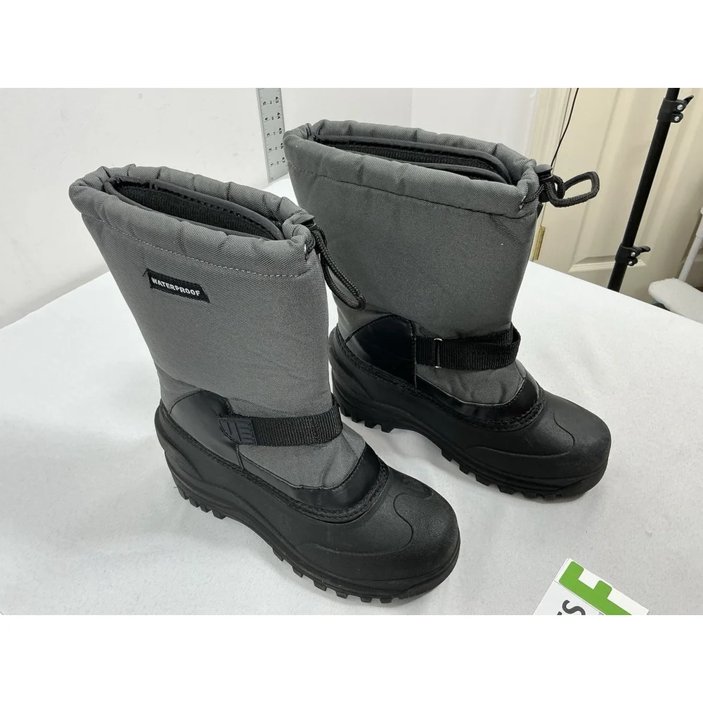 Mens New Climatex Insulated Pull On Snow Boots Gray 8 Midcalf Water Proof